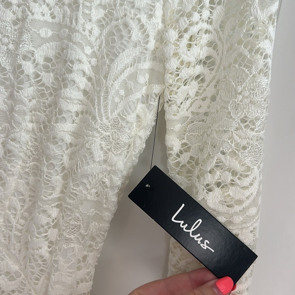 NWT Lulu's Ivory Lace Dress - Picture 2 of 7